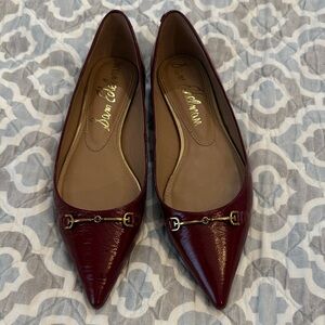 Sam Edelman red Burgundy Flats pointed toe horse bit 8 shoes
